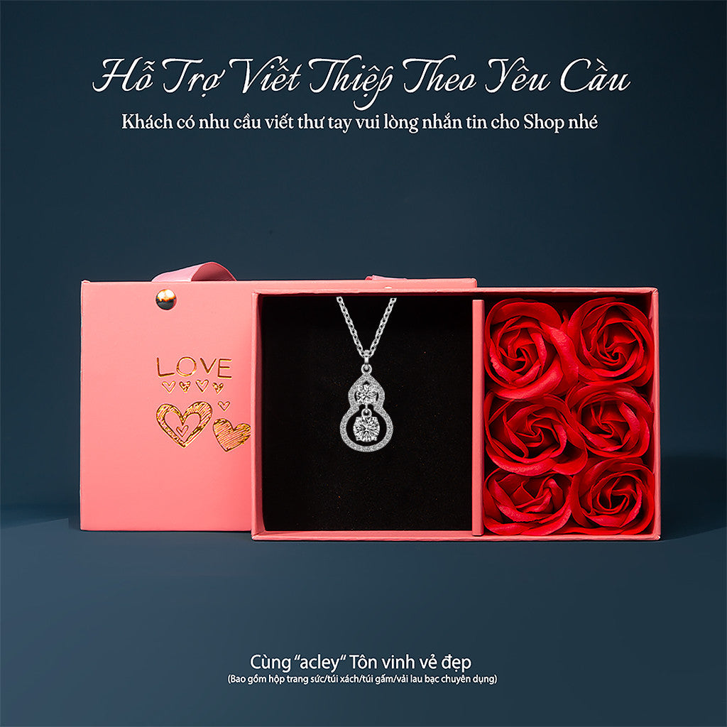 Dây chuyền bạc S925 mặt hồ lô đính đá zircon 5A