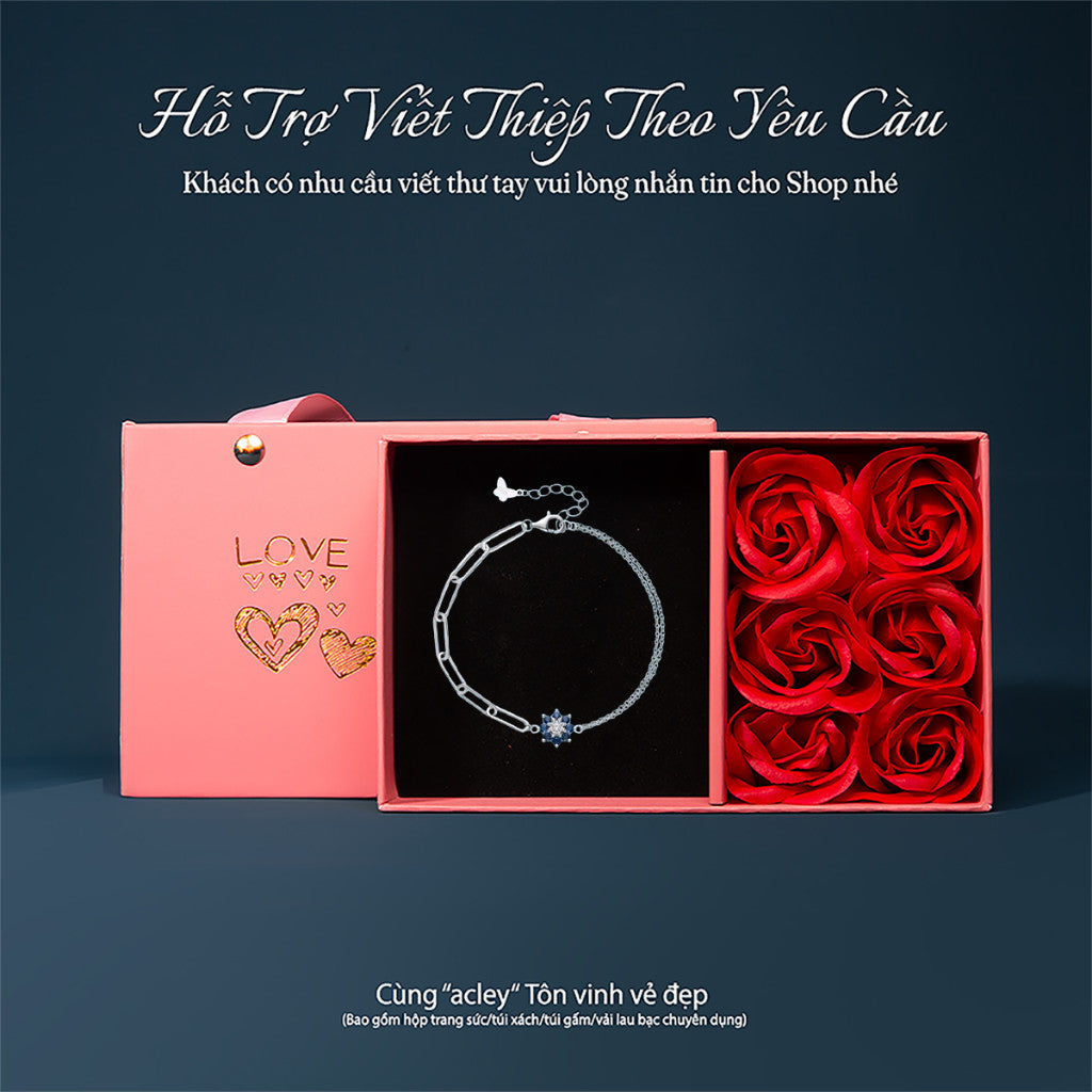 Lắc tay bạc S925 mắt xích đính đá zircon 5A