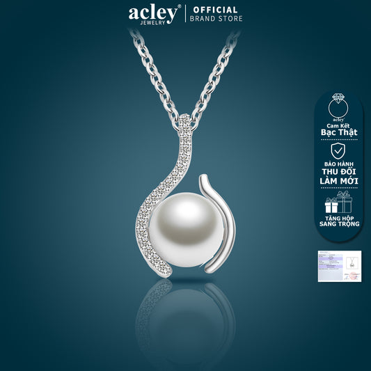 Dây chuyền bạc S925 ngọc trai nước ngọt dáng giọt nước