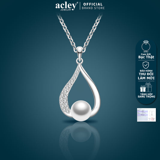 Dây chuyền bạc S925 ngọc trai nước ngọt dáng giọt nước