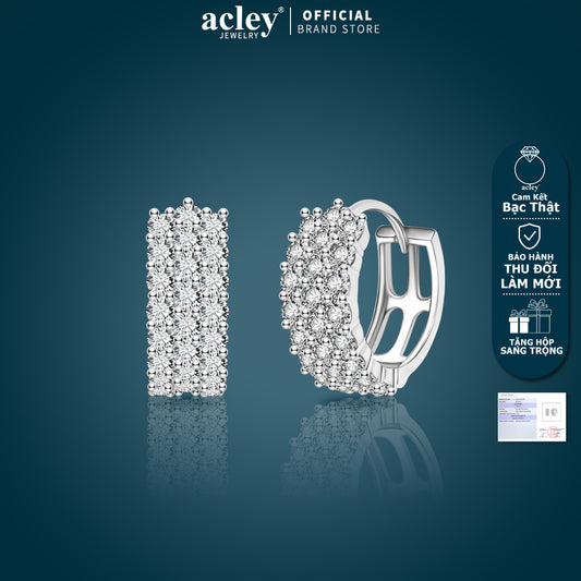 Bông tai vòng bạc S925 đính đá zircon 5A nhiều hàng