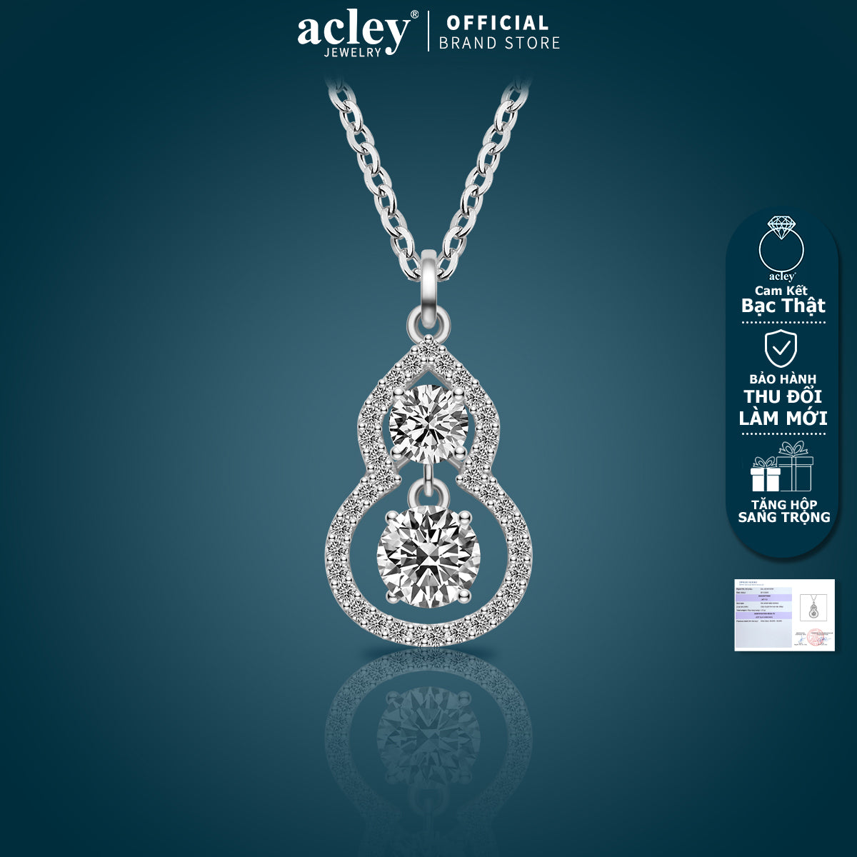 Dây chuyền bạc S925 mặt hồ lô đính đá zircon 5A