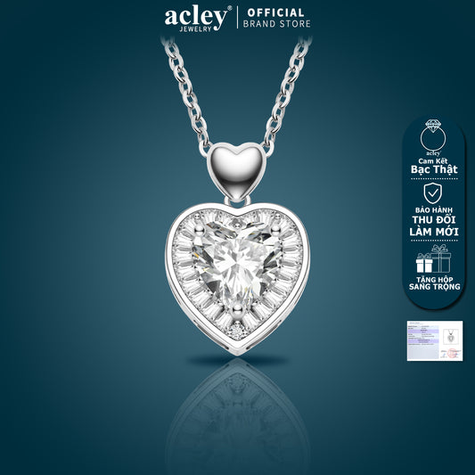 Dây chuyền bạc S925 mặt trái tim đính đá chủ zircon 5A