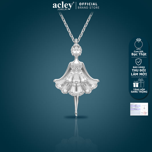 Dây chuyền bạc S925 hình vũ công ballet đính đá zircon 5A