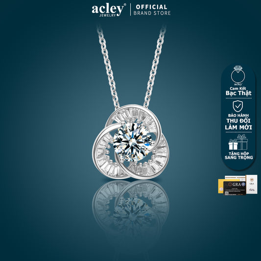 Dây chuyền bạc S925 mặt giọt nước đính đá Moissanite