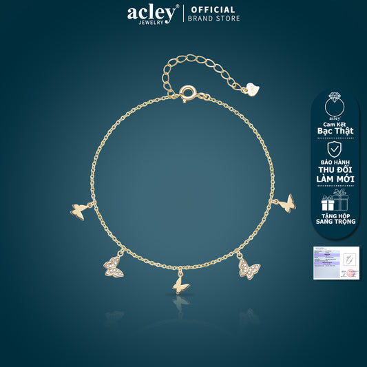Lắc tay bạc S925 bướm đính đá zircon 5A thanh lịch