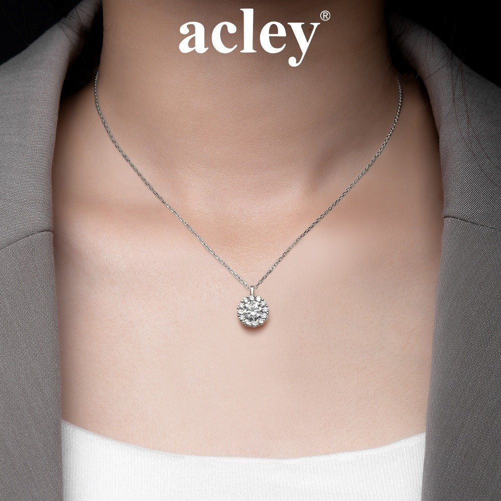 Dây chuyền bạc S925 mặt tròn đính đá zircon 5A