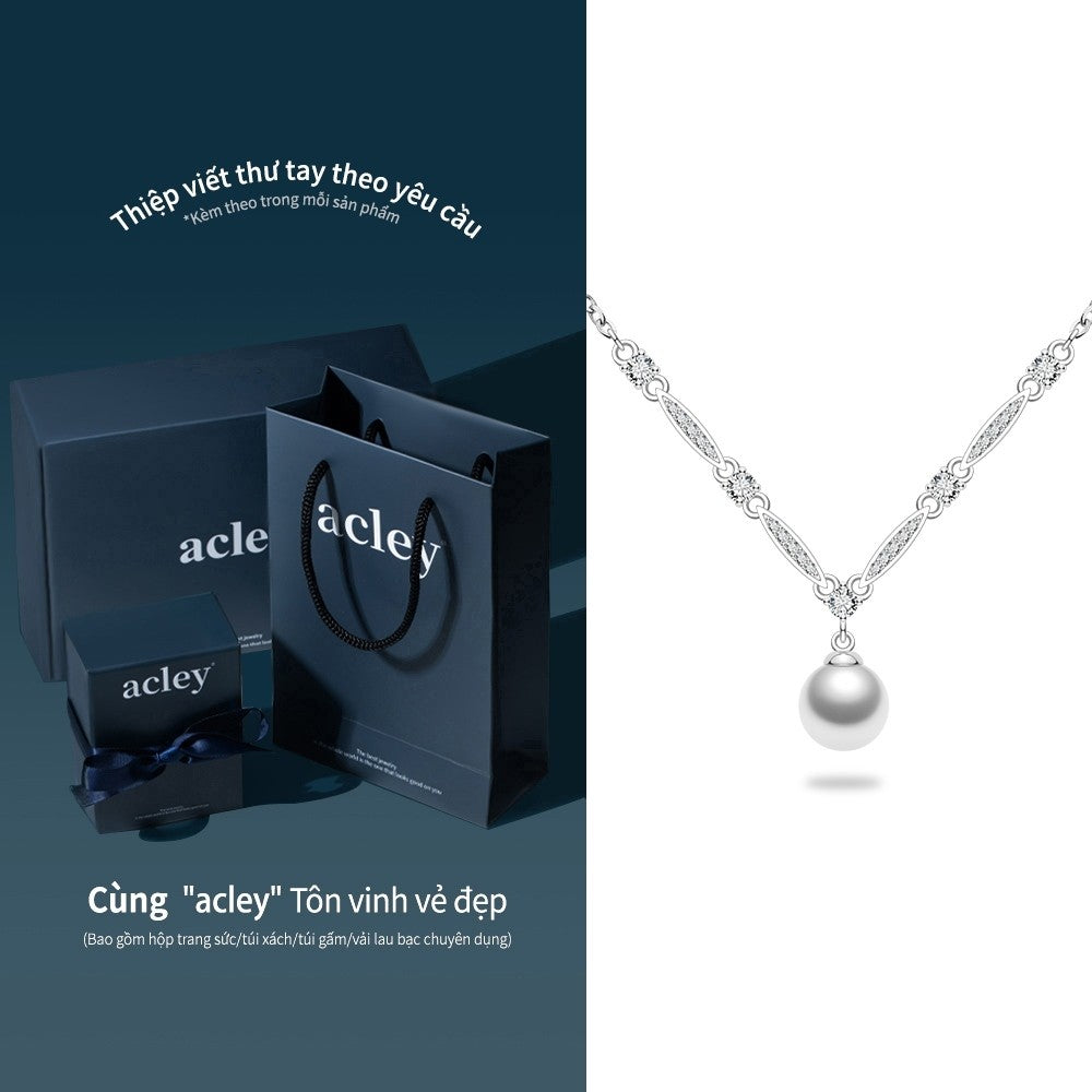 Dây chuyền bạc S925 ngọc trai nước ngọt đính đá zircon 5A