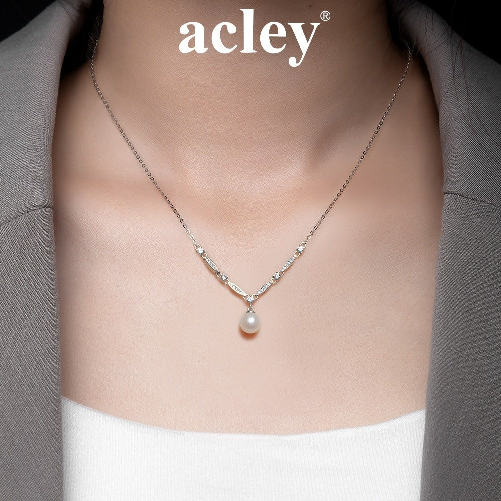 Dây chuyền bạc S925 ngọc trai nước ngọt đính đá zircon 5A
