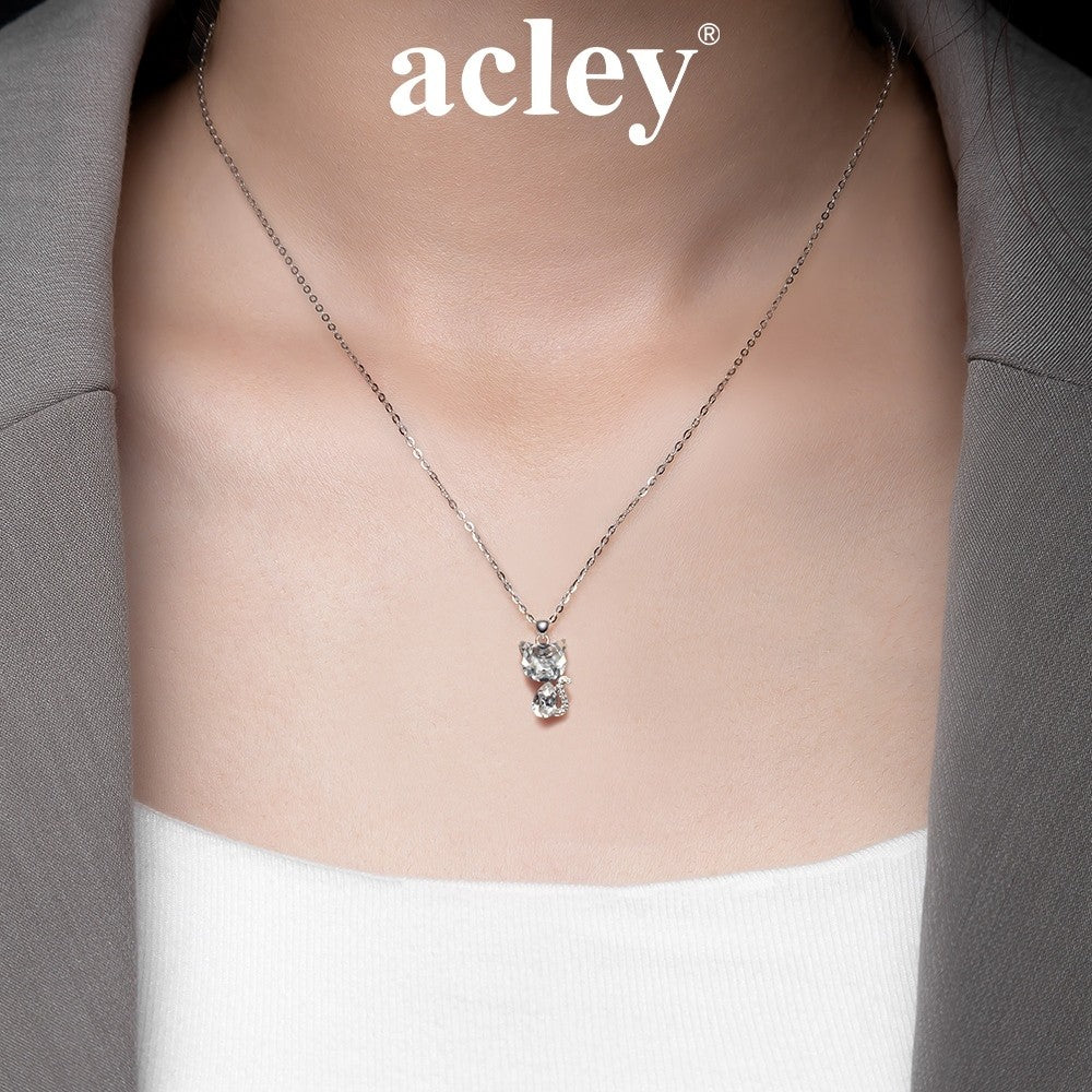 Dây chuyền bạc S925 hình mèo đính đá zircon 5A