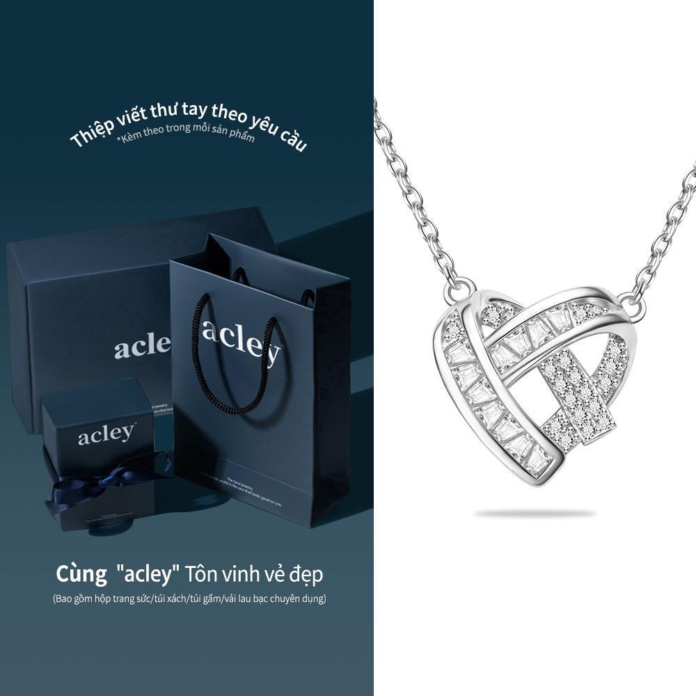 Dây chuyền bạc S925 mặt trái tim cách điệu đính đá zircon 5A