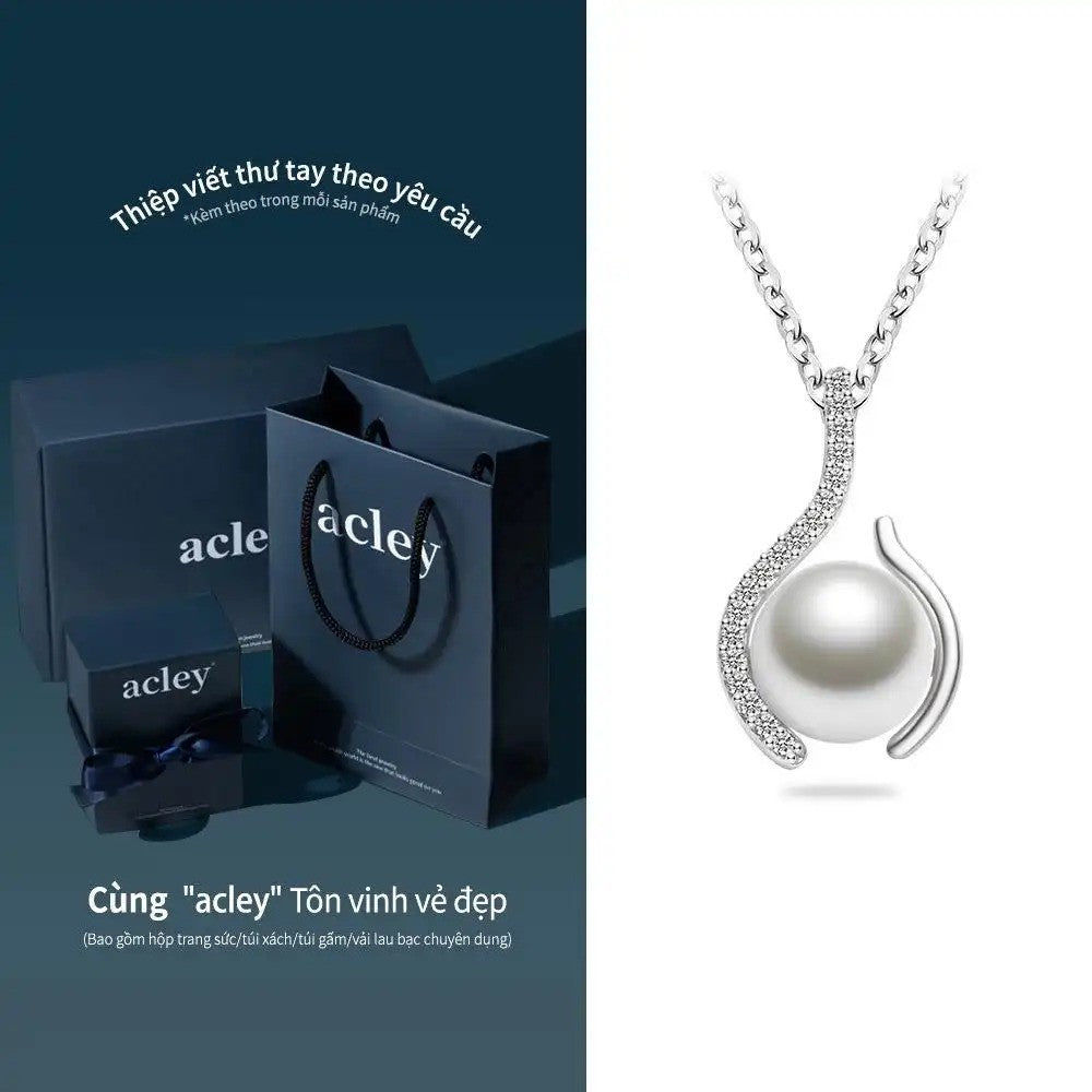 Dây chuyền bạc S925 ngọc trai nước ngọt dáng giọt nước