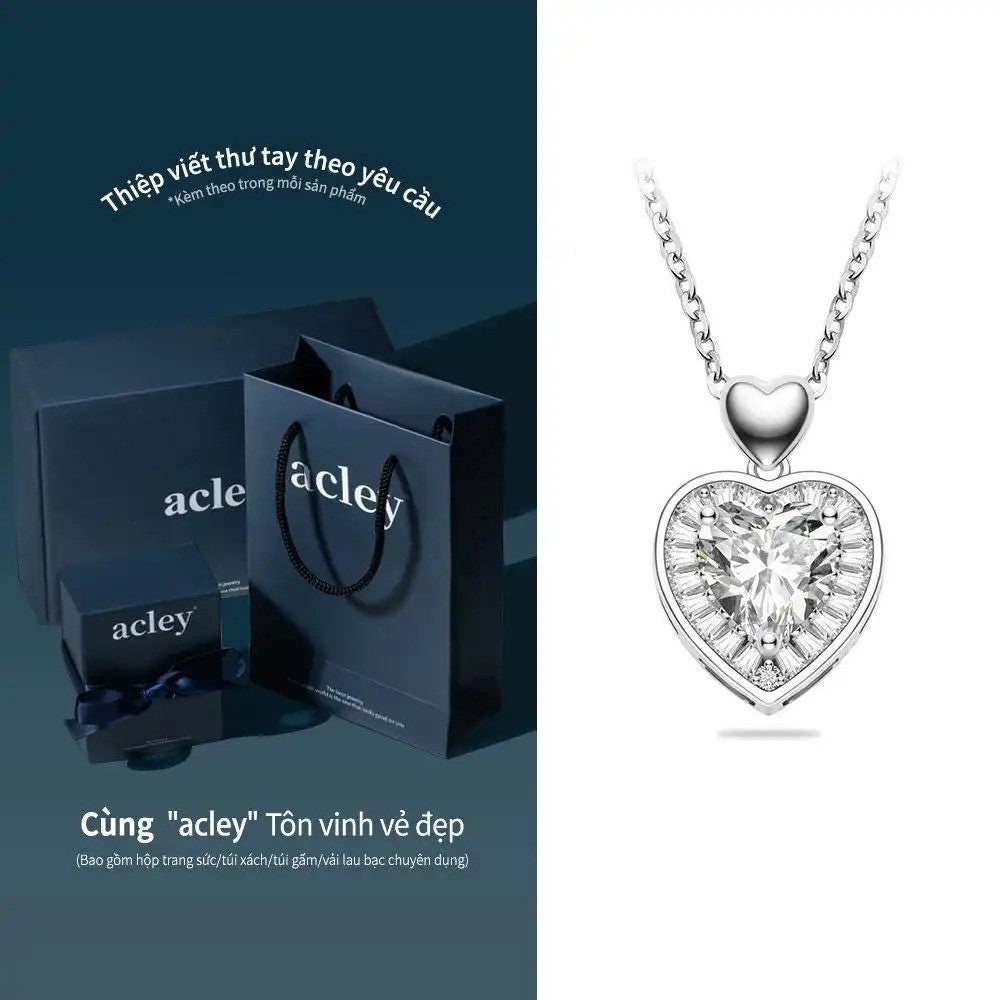 Dây chuyền bạc S925 mặt trái tim đính đá chủ zircon 5A
