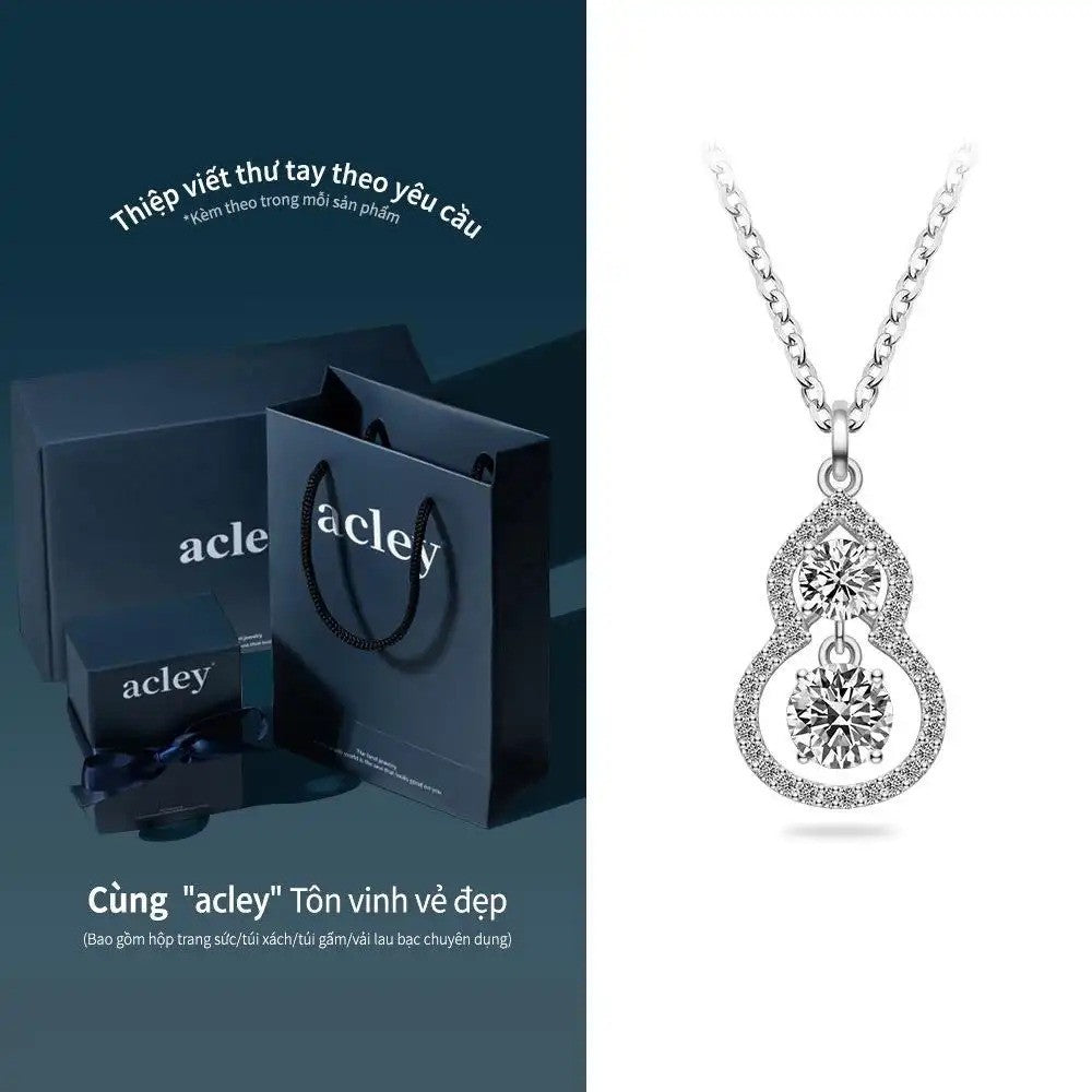 Dây chuyền bạc S925 mặt hồ lô đính đá zircon 5A