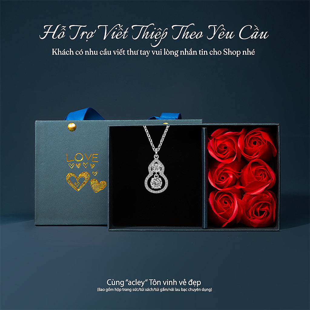 Dây chuyền bạc S925 mặt hồ lô đính đá zircon 5A
