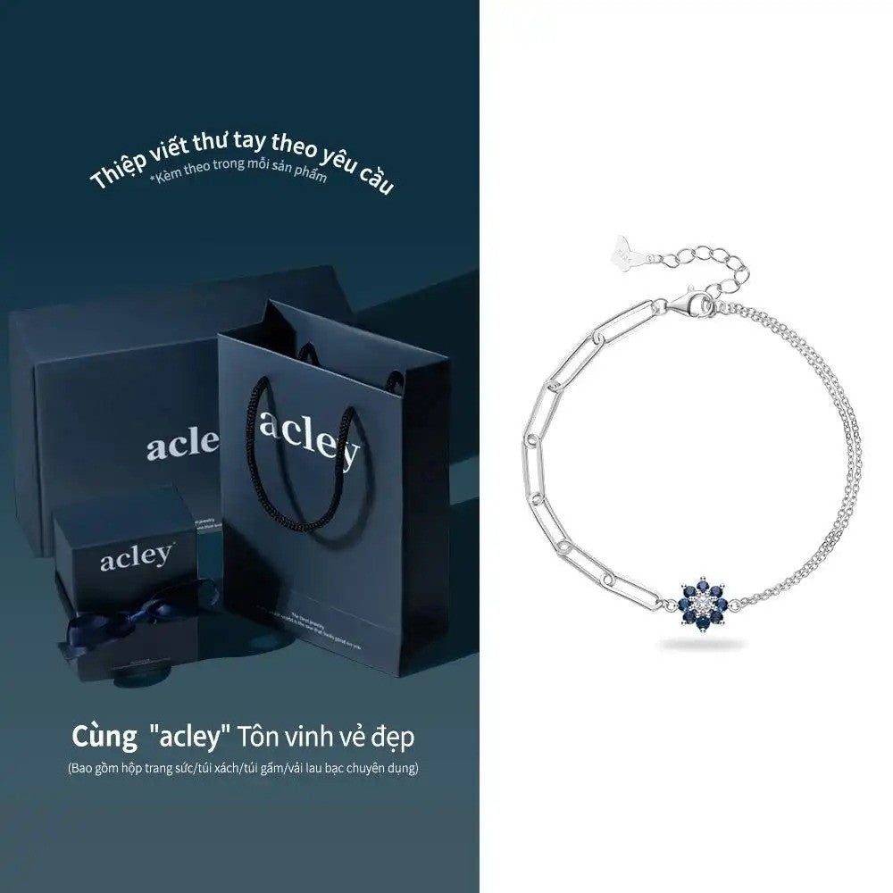 Lắc tay bạc S925 mắt xích đính đá zircon 5A