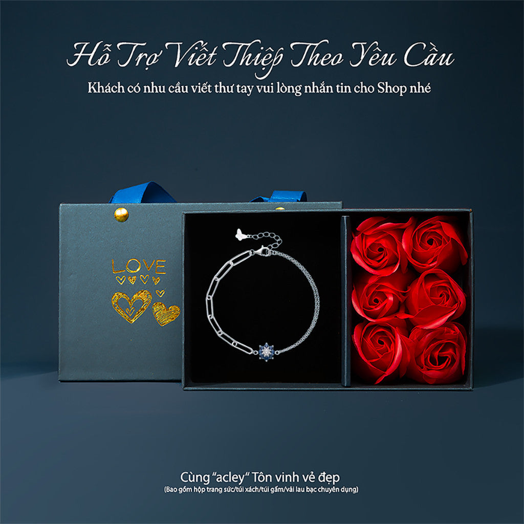 Lắc tay bạc S925 mắt xích đính đá zircon 5A