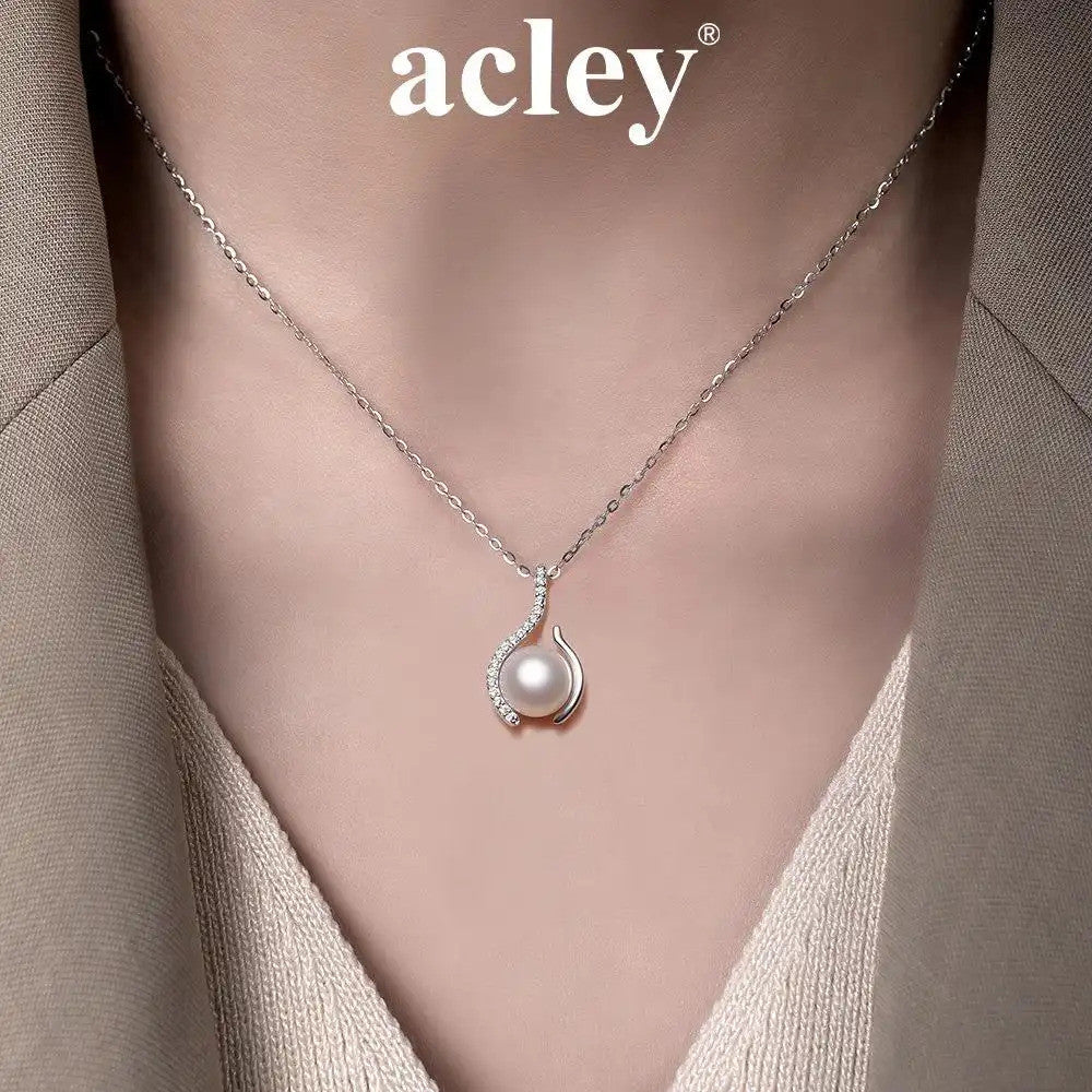 Dây chuyền bạc S925 ngọc trai nước ngọt dáng giọt nước