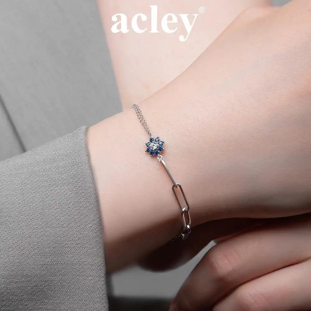 Lắc tay bạc S925 mắt xích đính đá zircon 5A