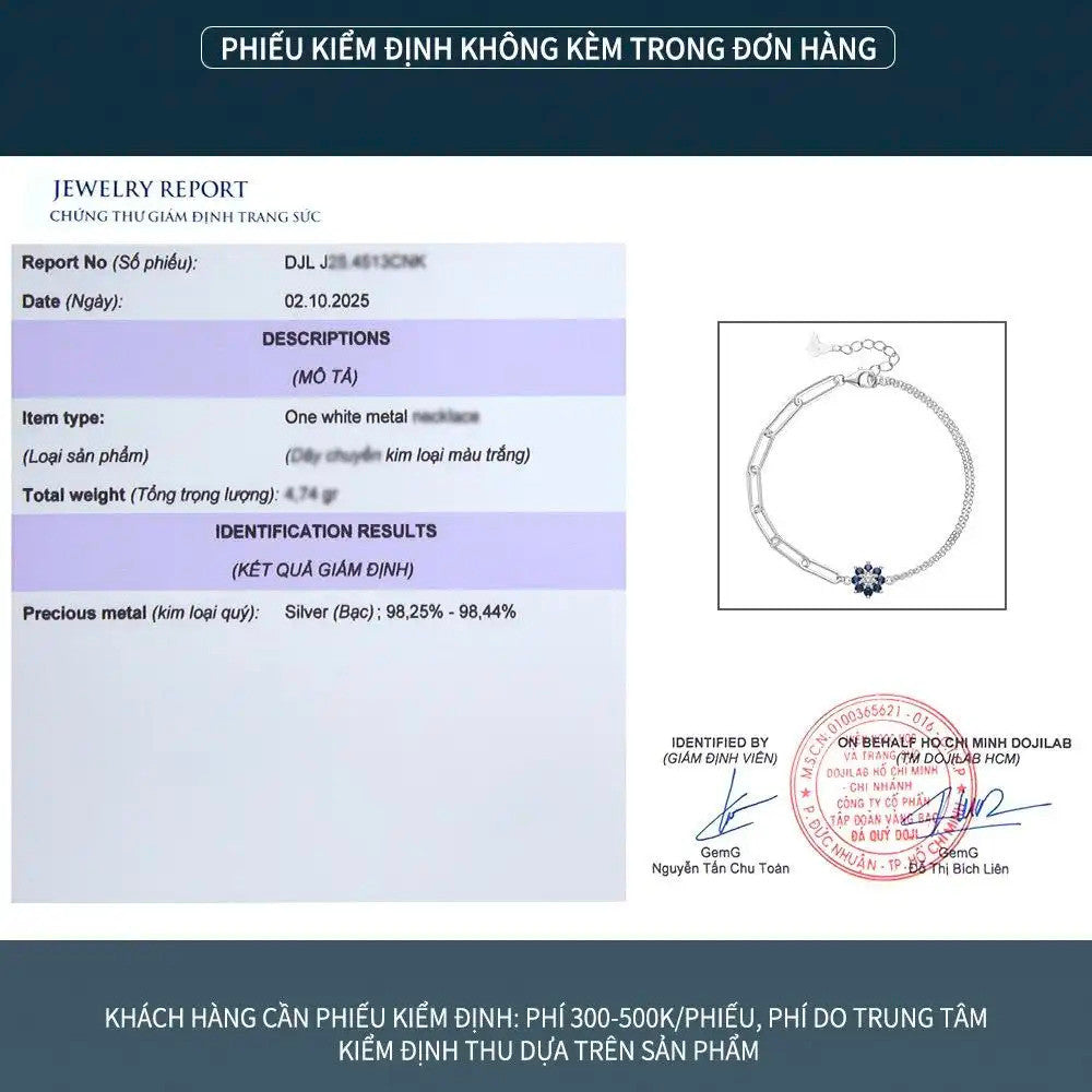 Lắc tay bạc S925 mắt xích đính đá zircon 5A