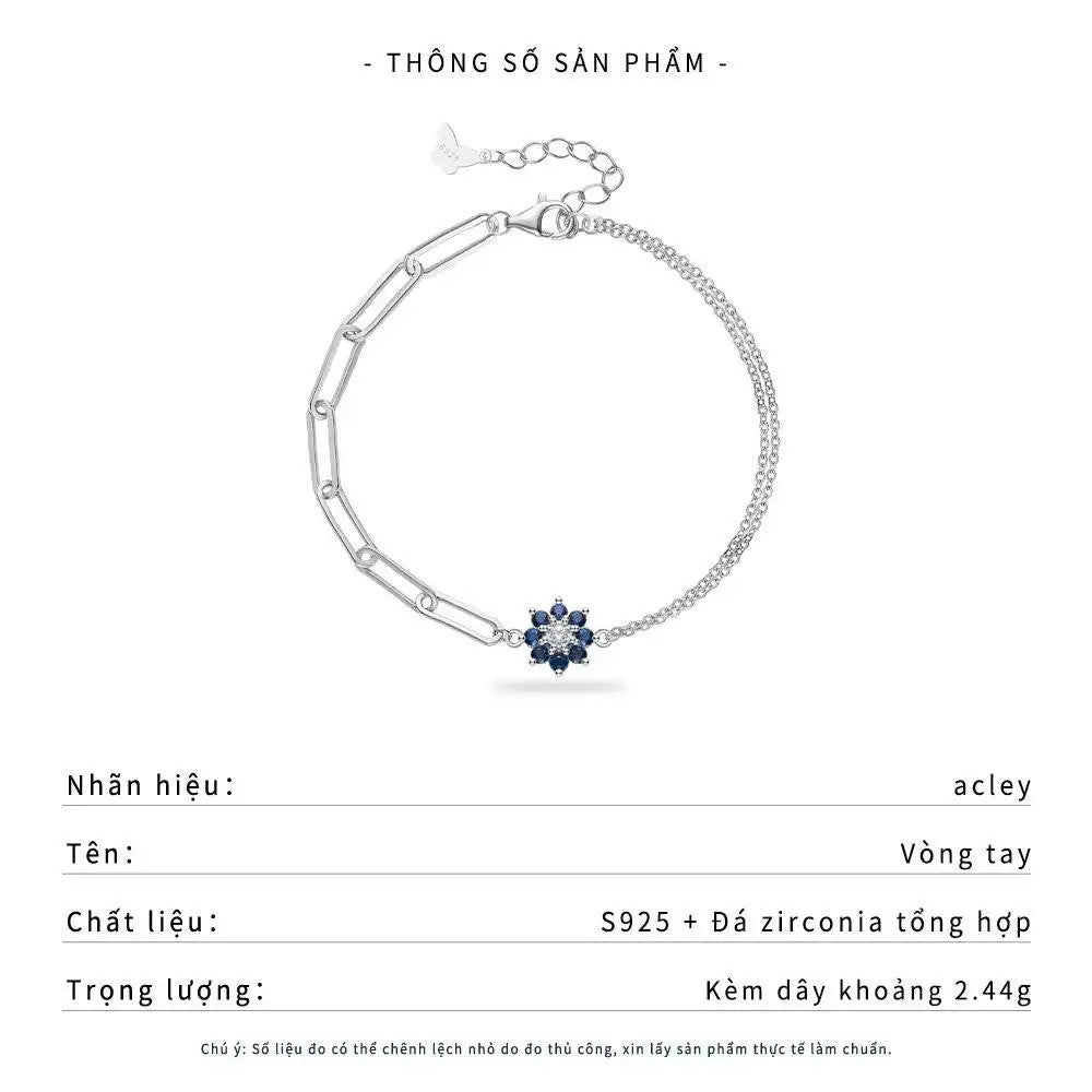 Lắc tay bạc S925 mắt xích đính đá zircon 5A