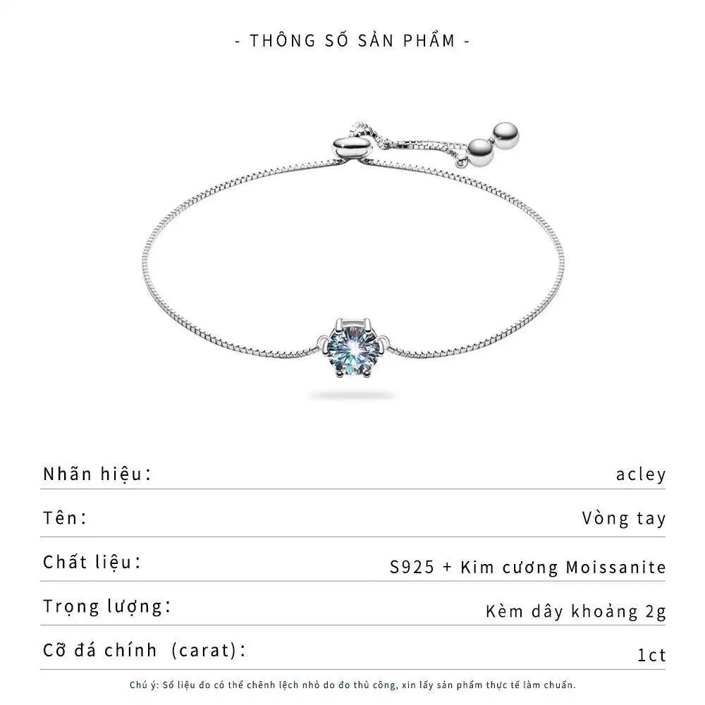 Lắc tay bạc S925 đính đá Moissanite hình ngôi sao