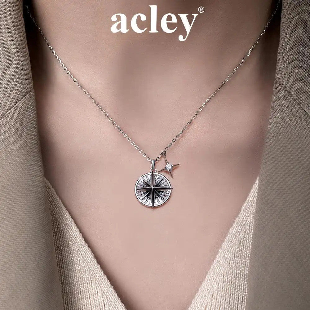 Dây chuyền bạc S925 mặt la bàn đính đá zircon 5A