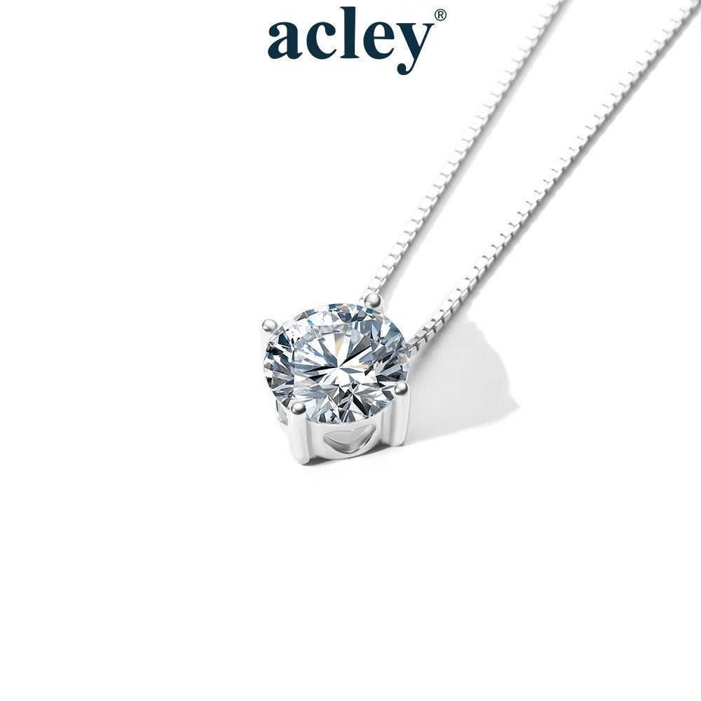 Dây chuyền bạc S925 đính đá Moissanite bốn chấu
