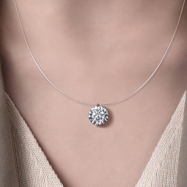 Dây chuyền bạc S925 đính 3 viên đá Moissanite tròn