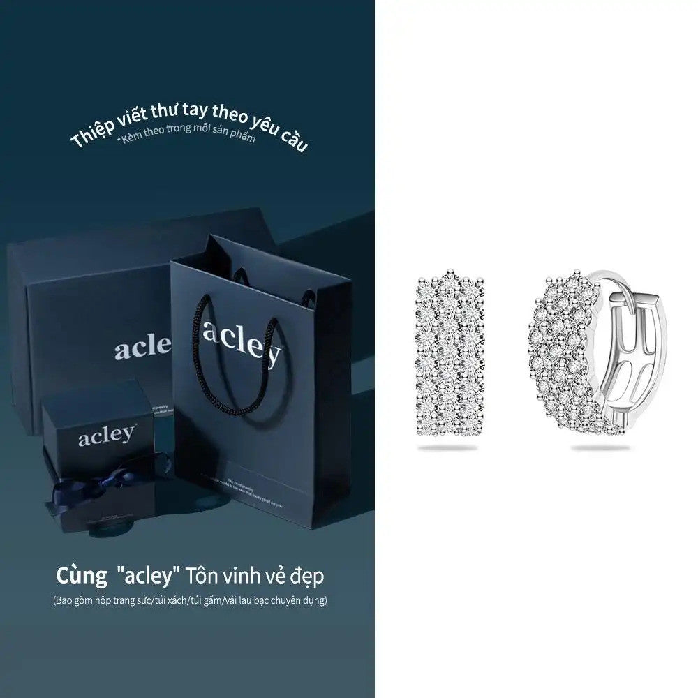 Bông tai vòng bạc S925 đính đá zircon 5A nhiều hàng