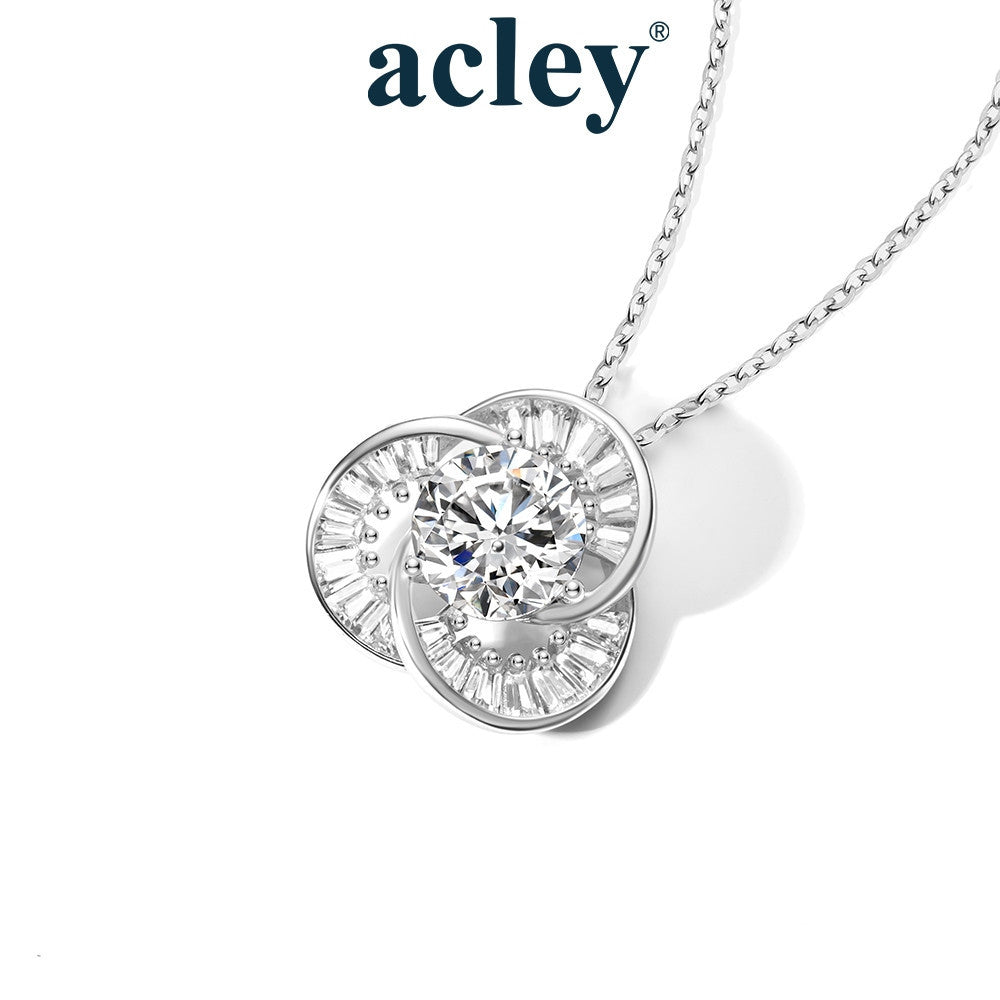 Dây chuyền bạc S925 mặt giọt nước đính đá Moissanite