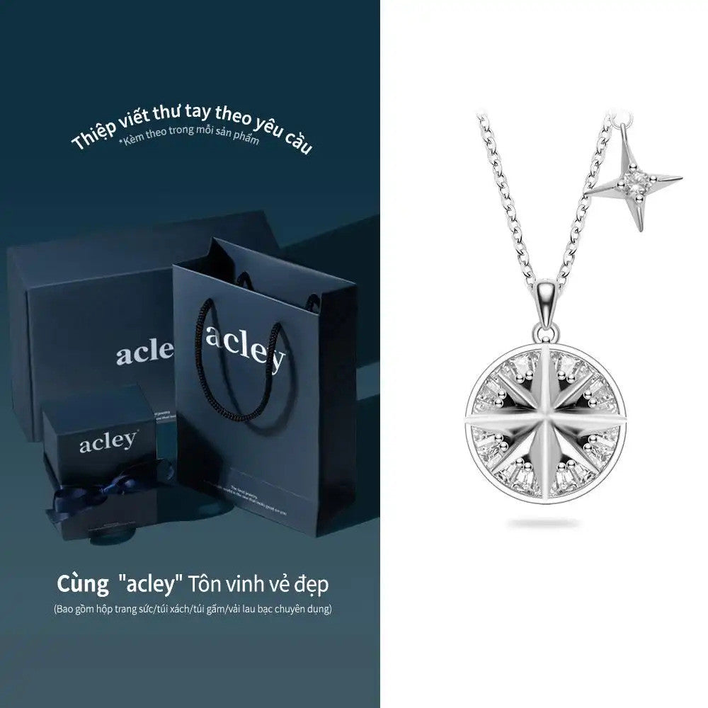 Dây chuyền bạc S925 mặt la bàn đính đá zircon 5A