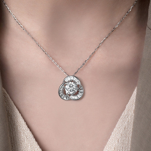 Dây chuyền bạc S925 mặt giọt nước đính đá Moissanite