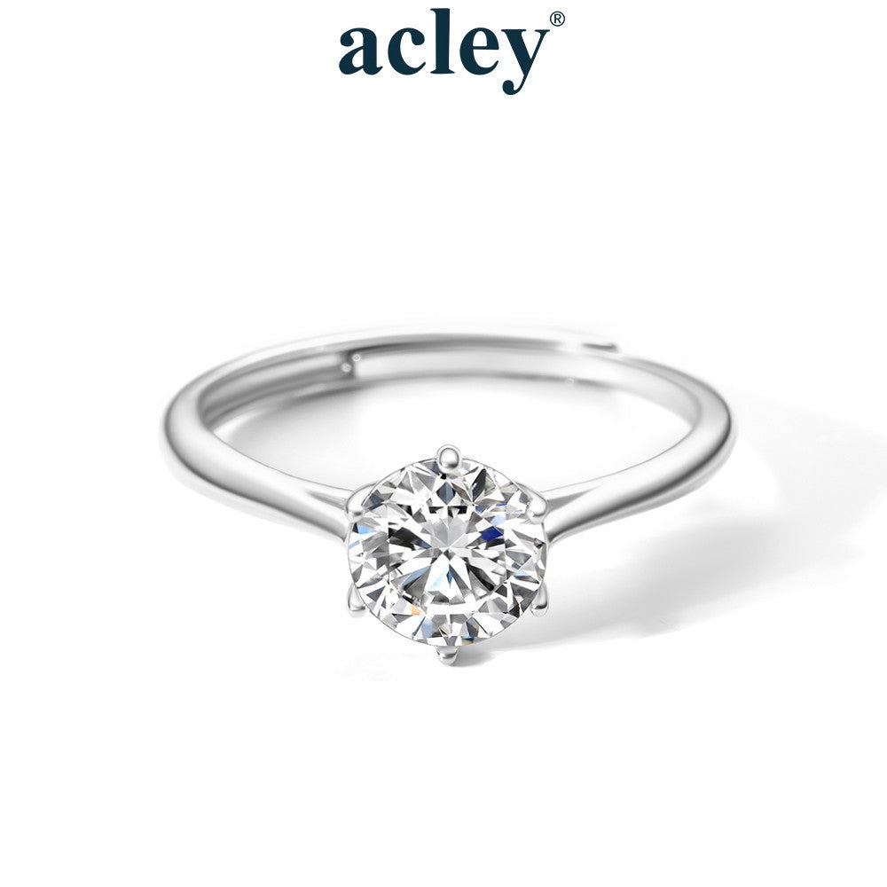 Nhẫn bạc S925 dáng uốn lượn đính đá Moissanite