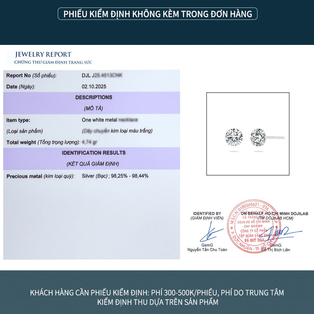 Bộ 3 đôi bông tai nụ bạc S925 đính đá zircon 5A