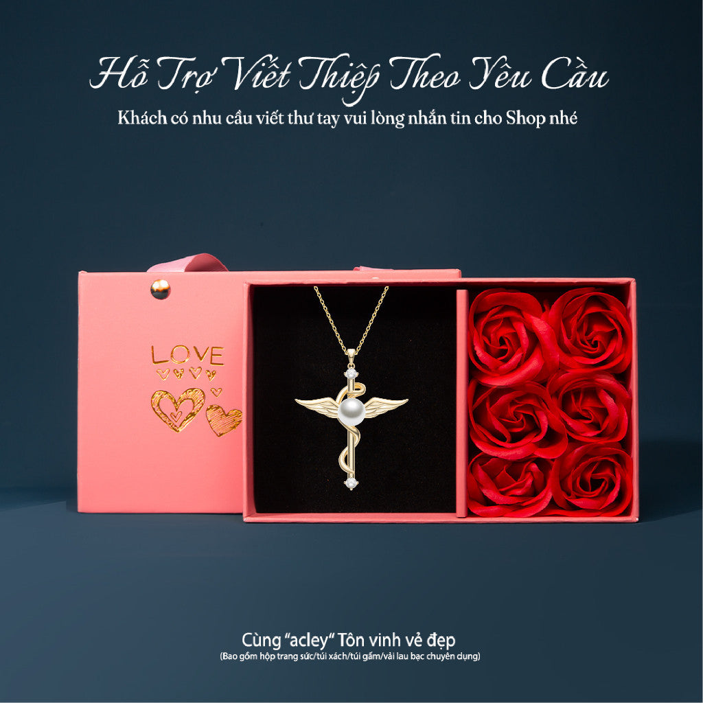 Dây chuyền bạc S925 thiên thần ngọc trai nước ngọt đính đá zircon 5A