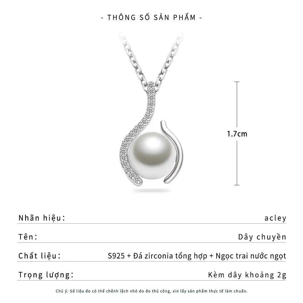 Dây chuyền bạc S925 ngọc trai nước ngọt dáng giọt nước