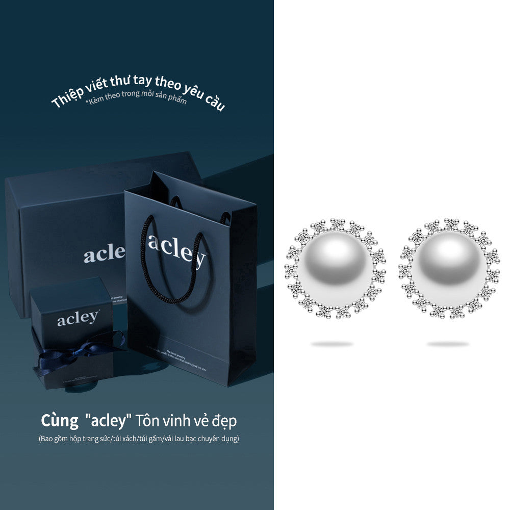 Bông tai bạc S925 ngọc trai nước ngọt đính đá zircon 5A