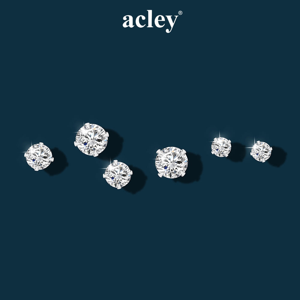 Bộ 3 đôi bông tai nụ bạc S925 đính đá zircon 5A