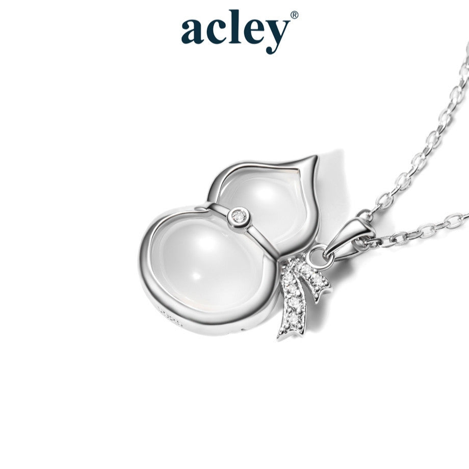 Dây chuyền bạc S925 mặt quả lựu mã não trắng đính đá zircon 5A